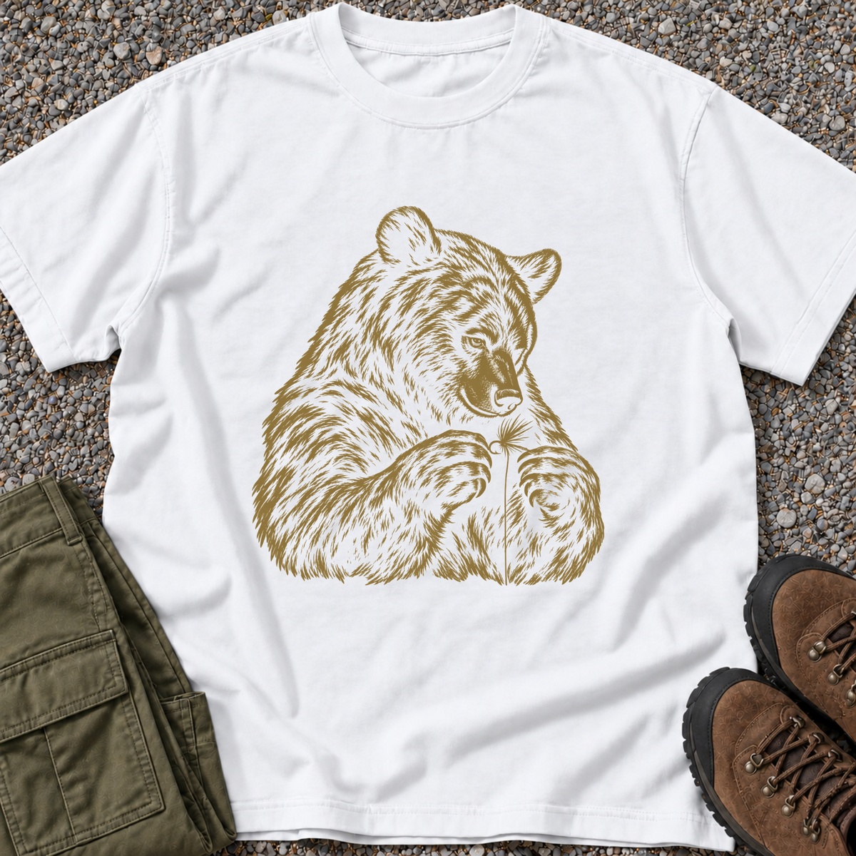 Bear Sketch T-shirt in White