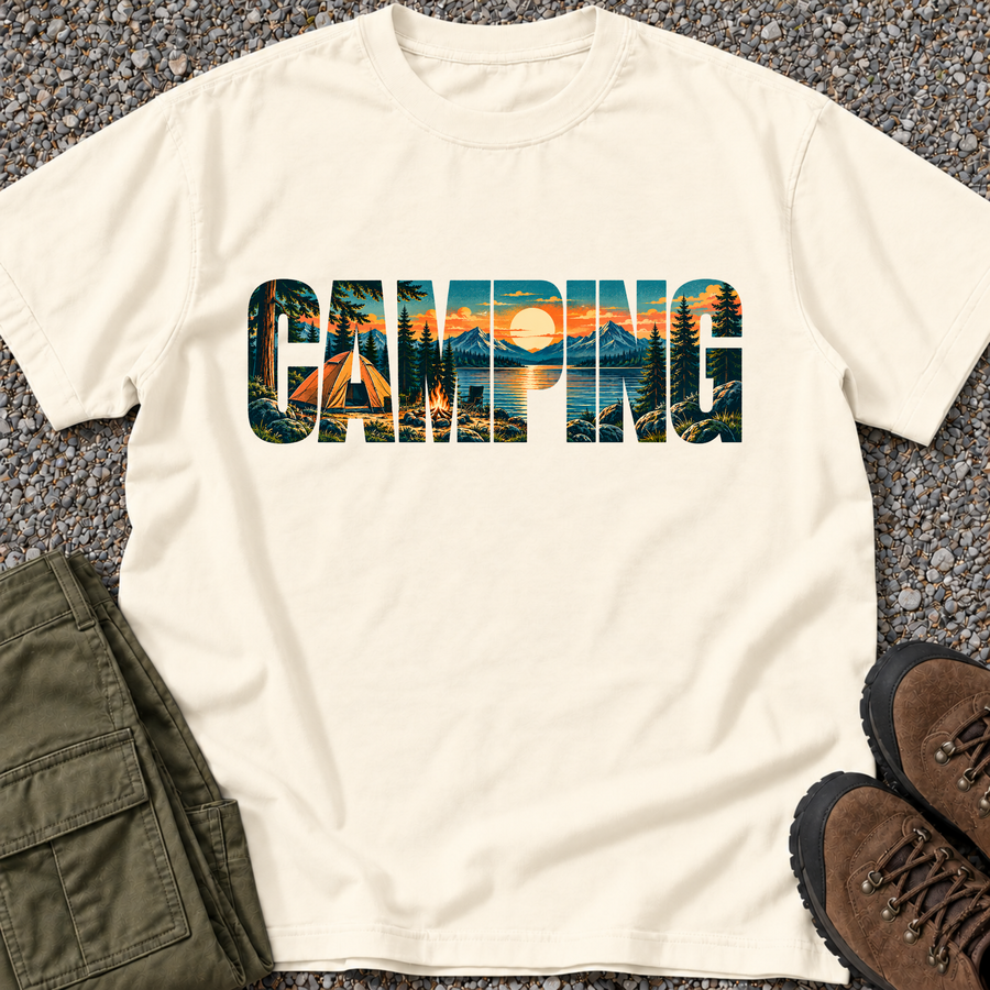Camping Scenic Lettering