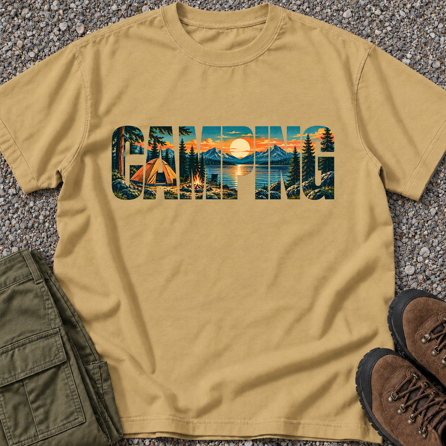 Camping Scenic Lettering