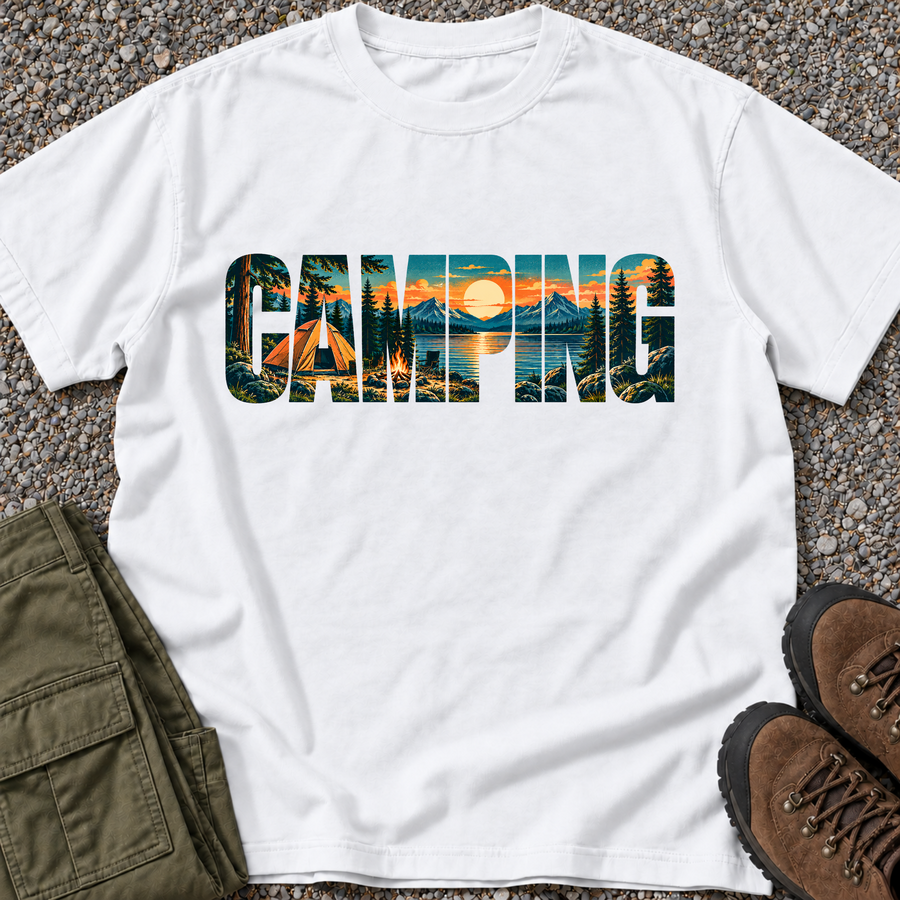 Camping Scenic Lettering
