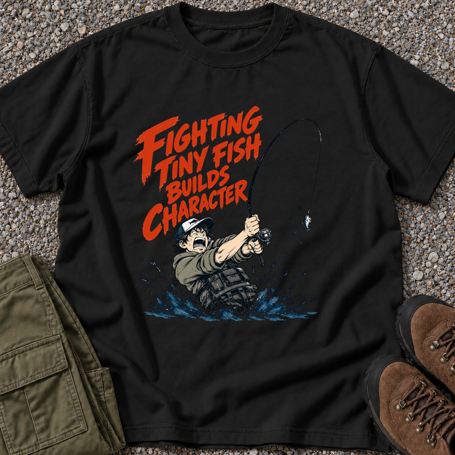 Fighting Tiny Fish Builds Character – Black