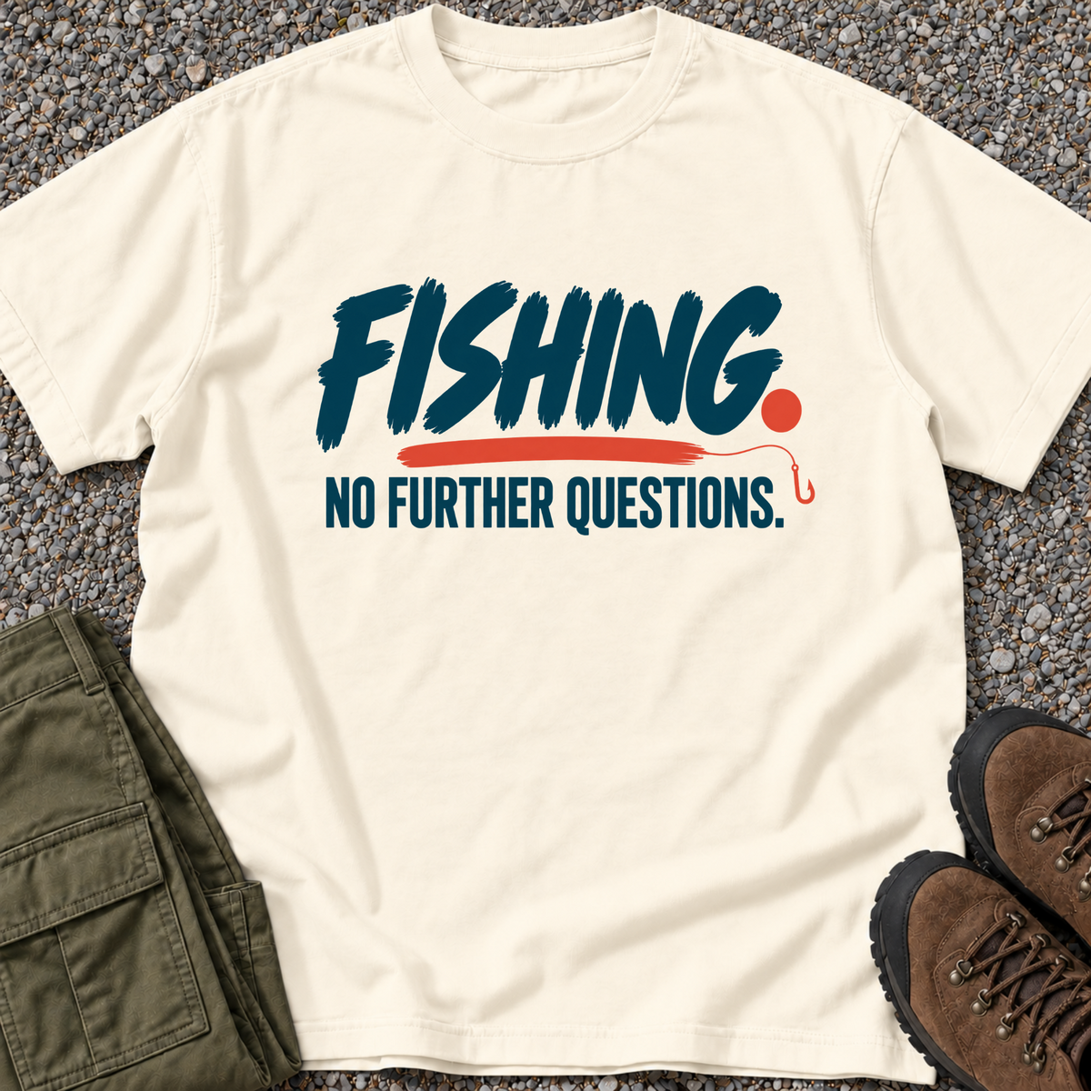 Fishing. No Further Questions. T-shirt in Ivory