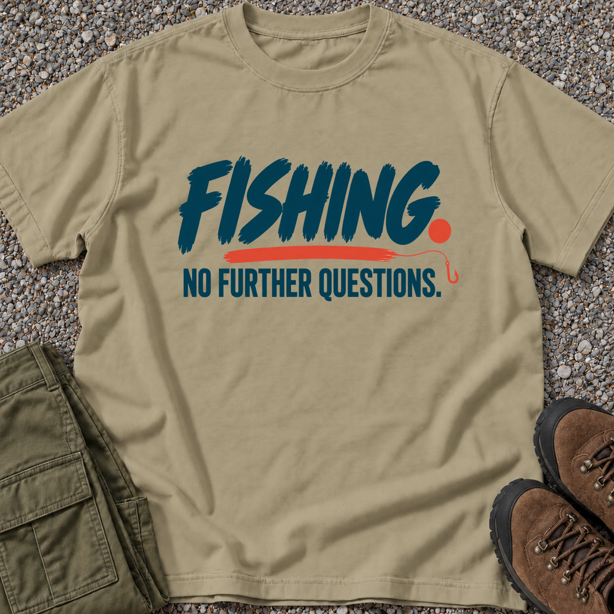 Fishing. No Further Questions. T-shirt in Khaki