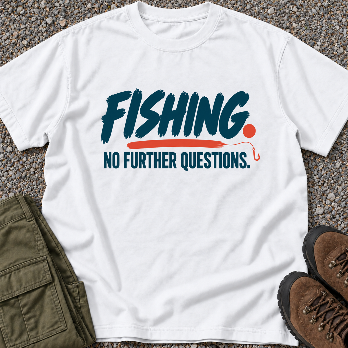 Fishing. No Further Questions. T-shirt in White