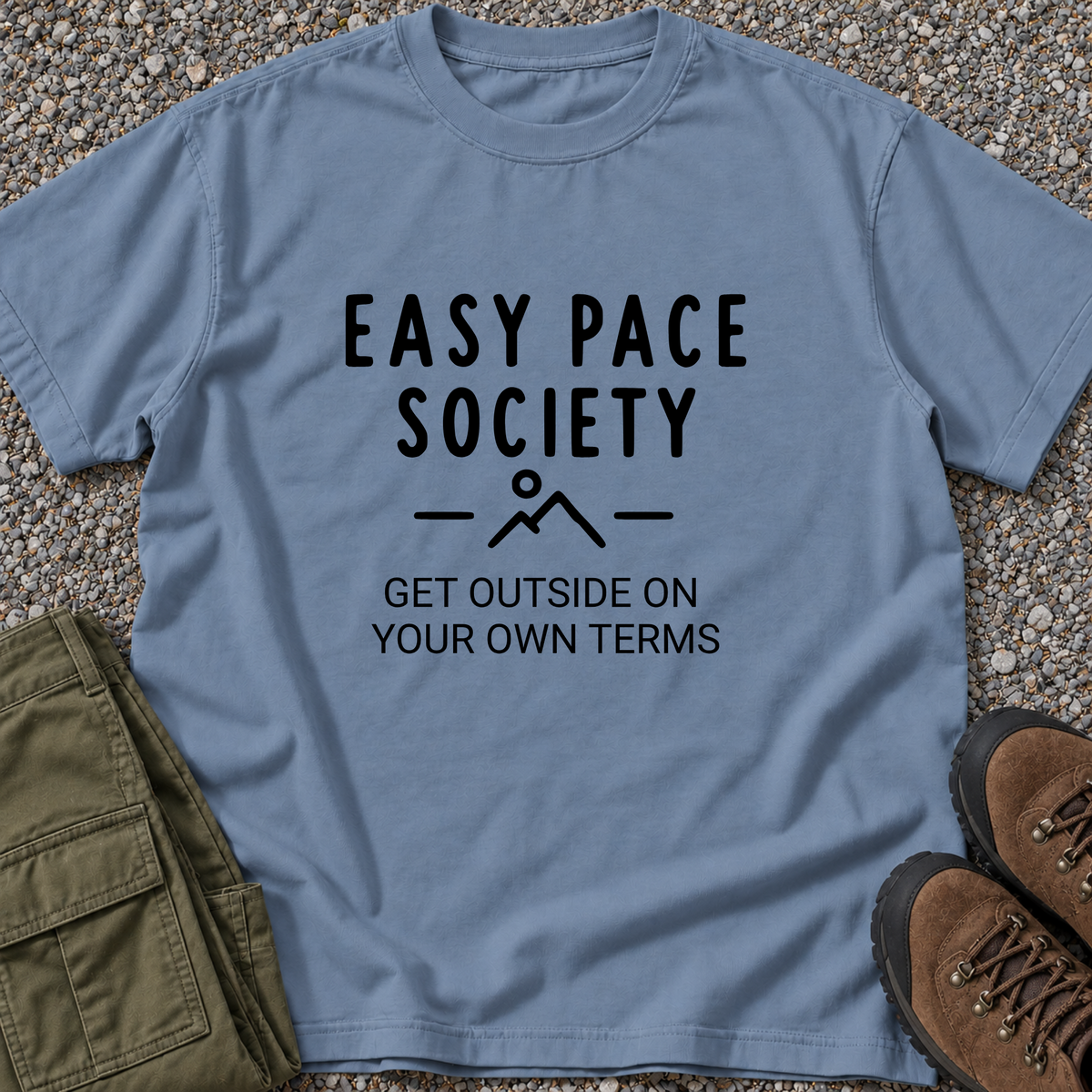 Get Outside on Your Own Terms T-shirt in Blue Jean