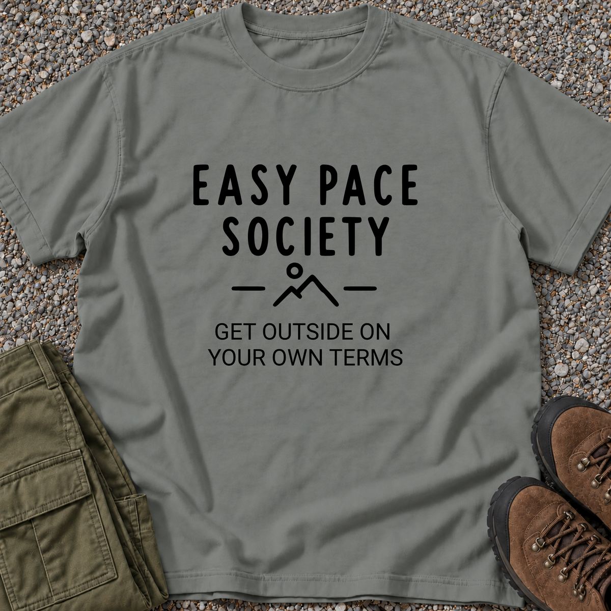 Get Outside on Your Own Terms T-shirt in Grey