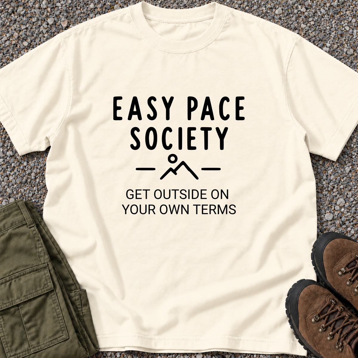 Get Outside on Your Own Terms T-shirt in Ivory