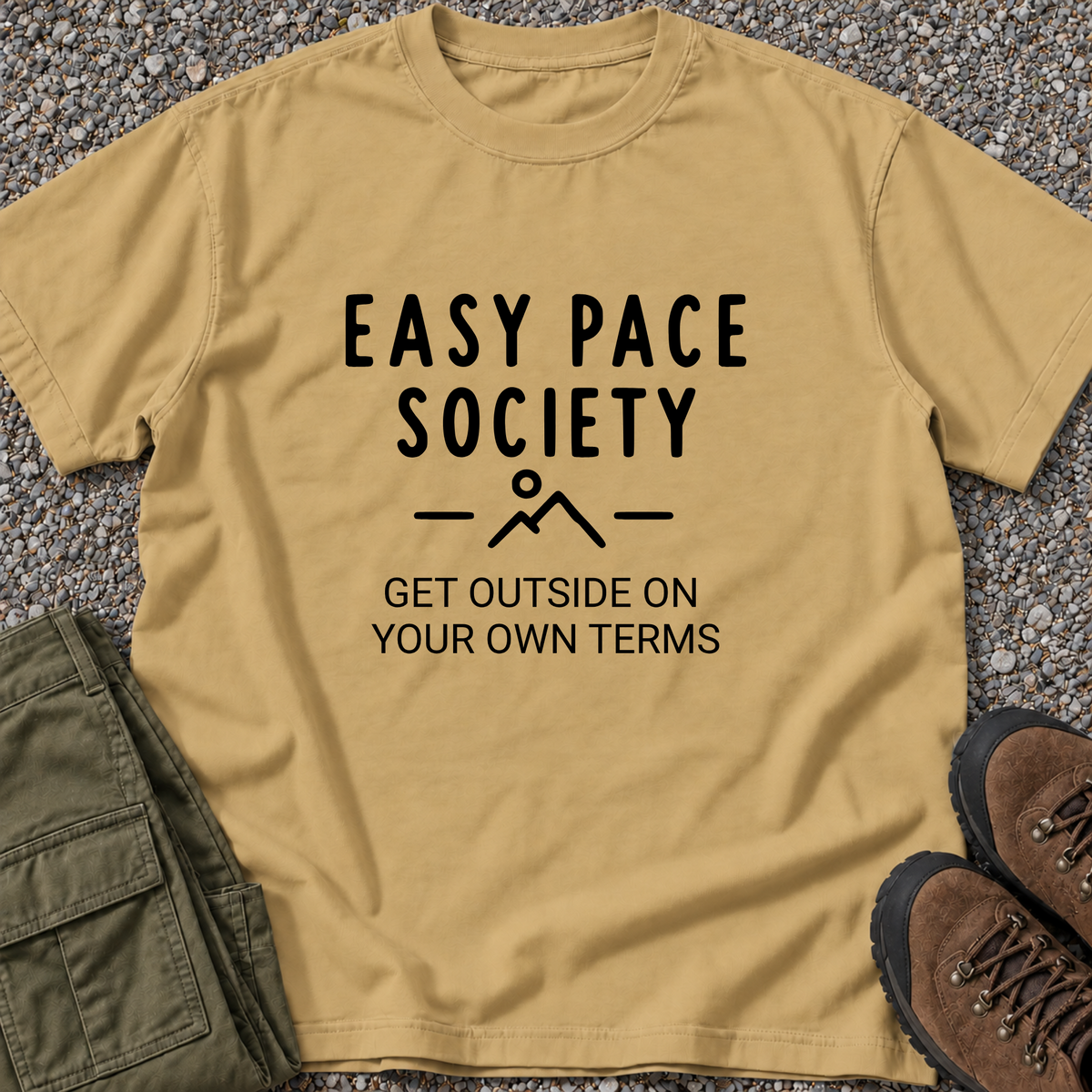Get Outside on Your Own Terms T-shirt in Mustard