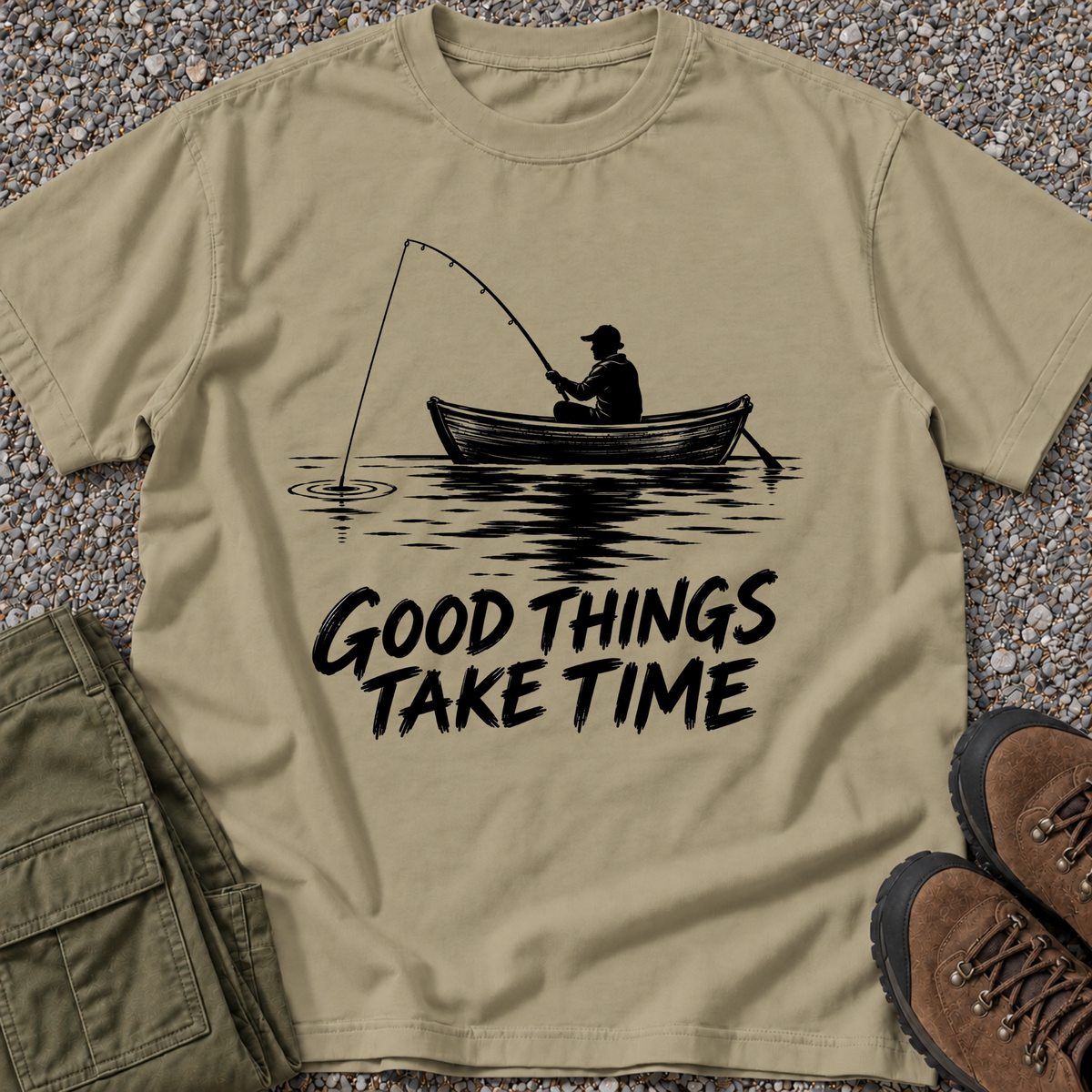 Good Things Take Time Fishing – Khaki