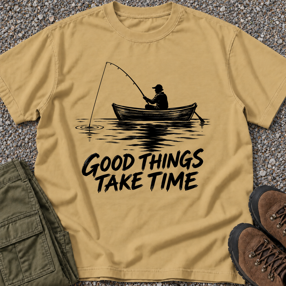 Good Things Take Time Fishing – Mustard