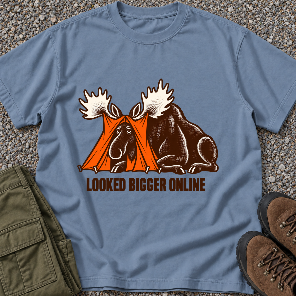 Looked Bigger Online T-shirt in Blue Jean