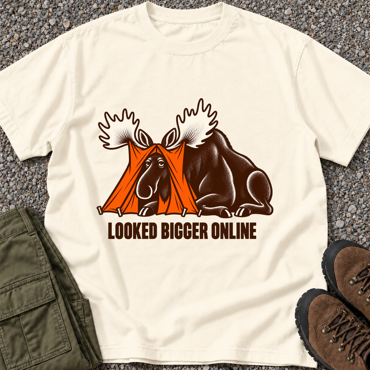 Looked Bigger Online T-shirt in Ivory