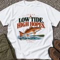 Low Tide, High Hopes Redfish T-shirt in White