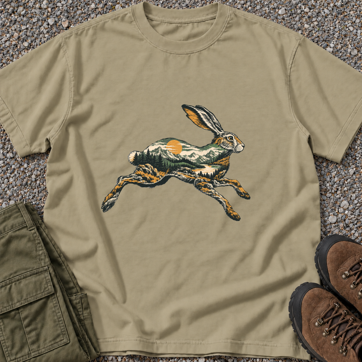 Mountain Hare T-shirt in Khaki
