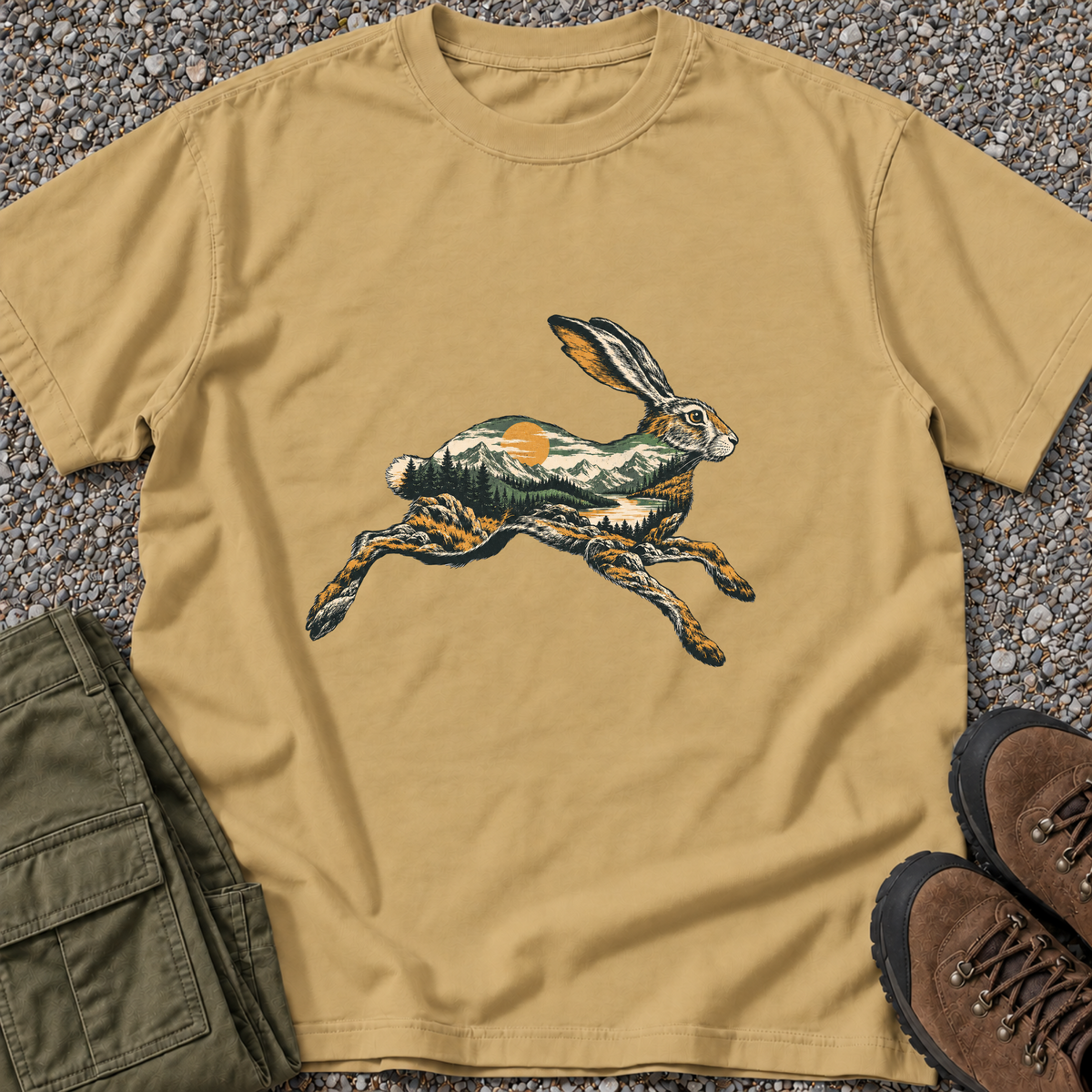 Mountain Hare T-shirt in Mustard