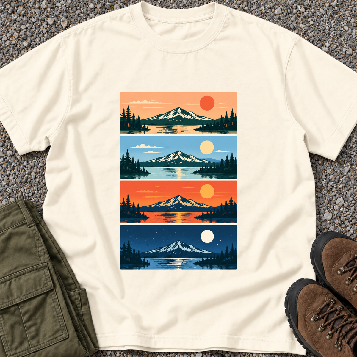 Mountain Sunrise & Moonset – Ivory