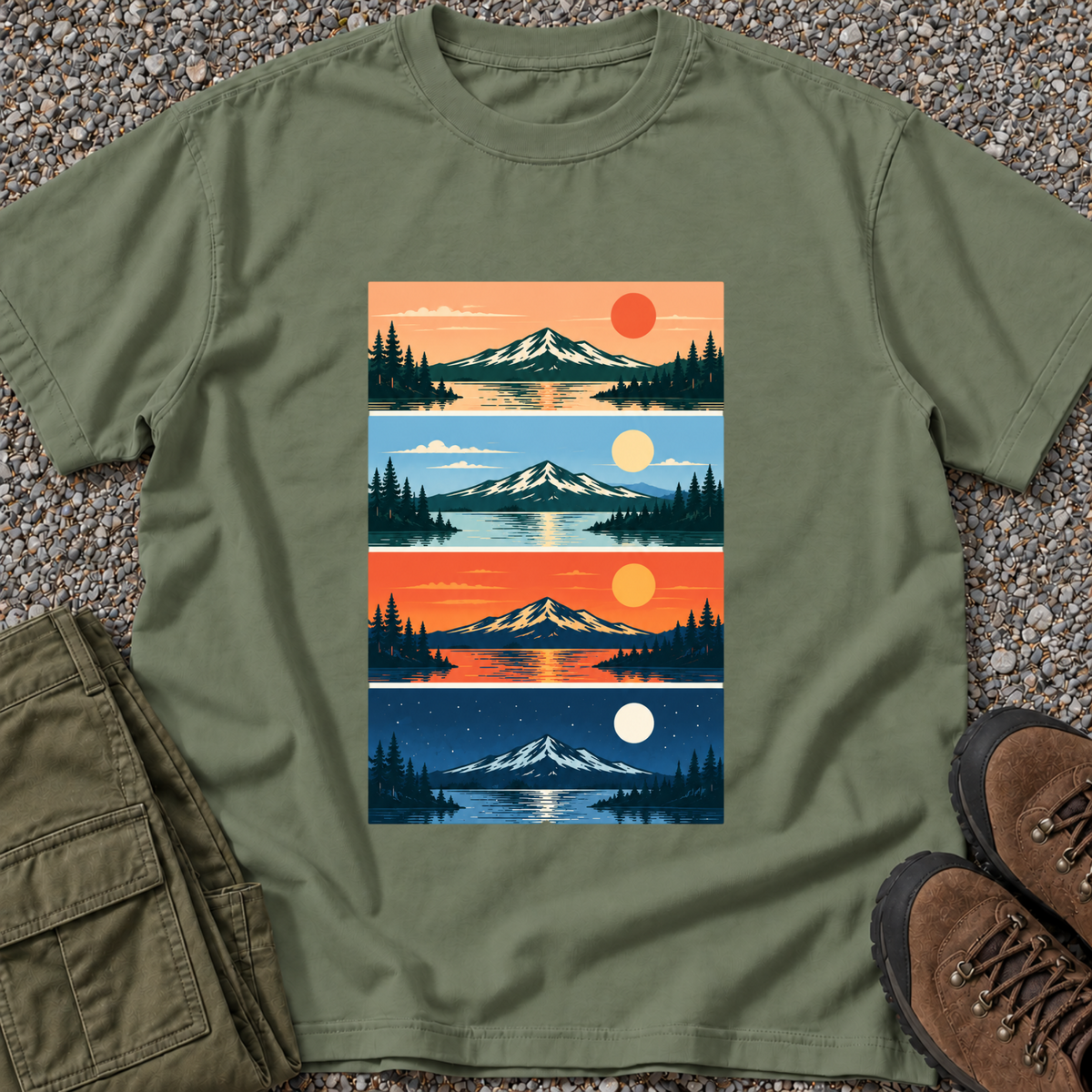 Mountain Sunrise & Moonset – Moss