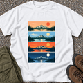 Mountain Sunrise & Moonset – White