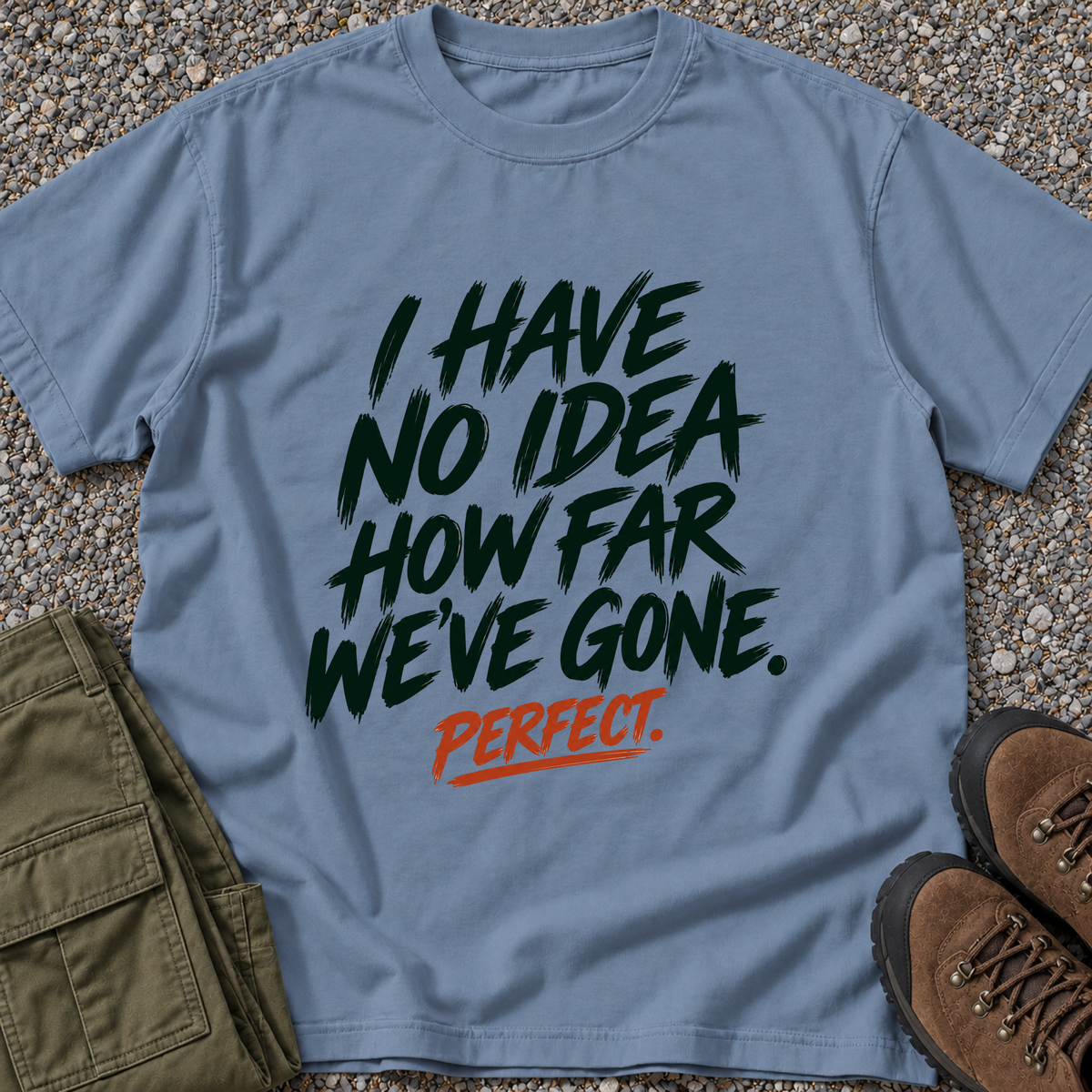 No Idea How Far We've Gone T-shirt in Blue Jean