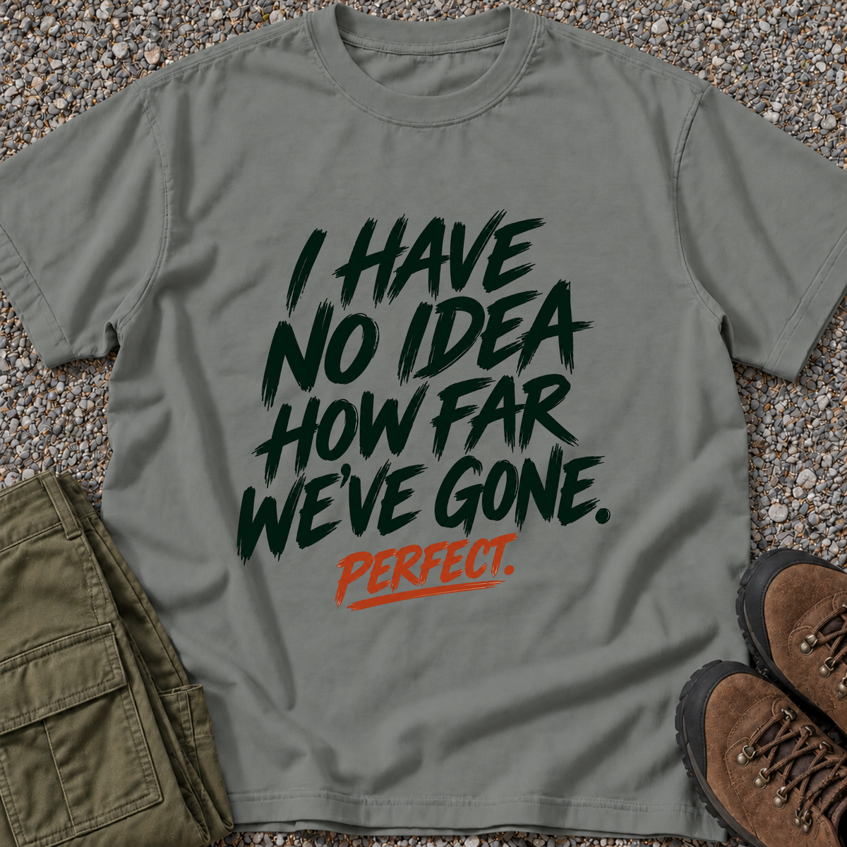 No Idea How Far We've Gone T-shirt in Grey