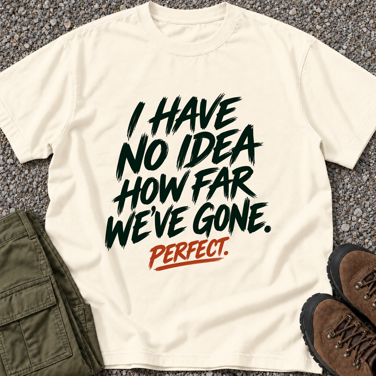 No Idea How Far We've Gone T-shirt in Ivory