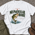 No Particular Hurry Fishing T-shirt in White