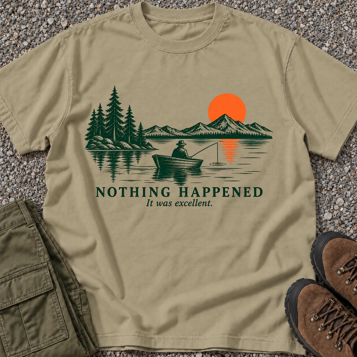Nothing Happened T-shirt in Khaki
