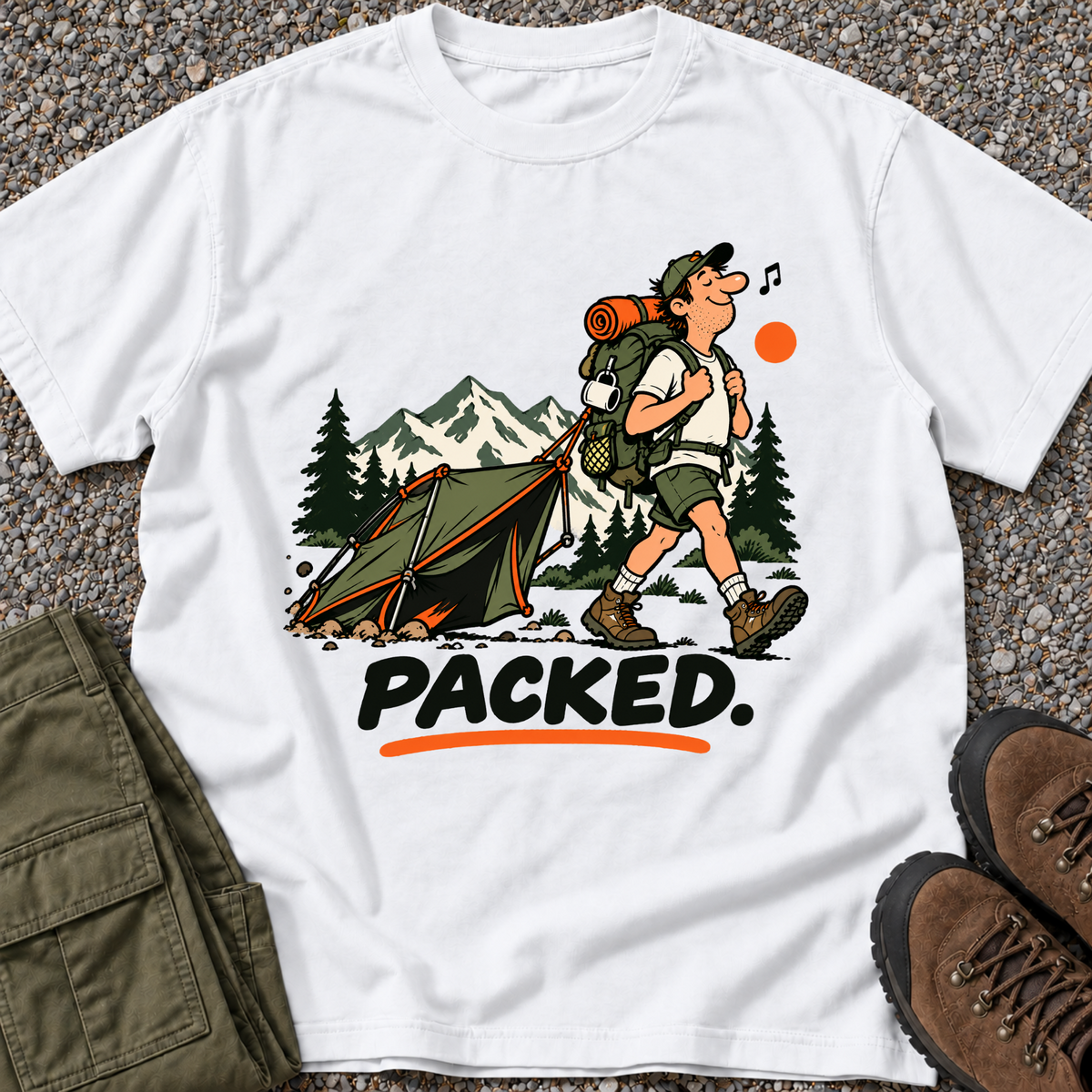 Packed. Hiking T-shirt in White