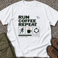 Run Coffee Repeat T-shirt in White