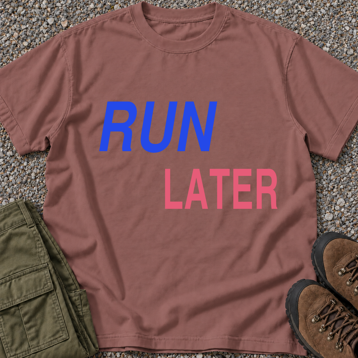Run Later T-shirt in Brick