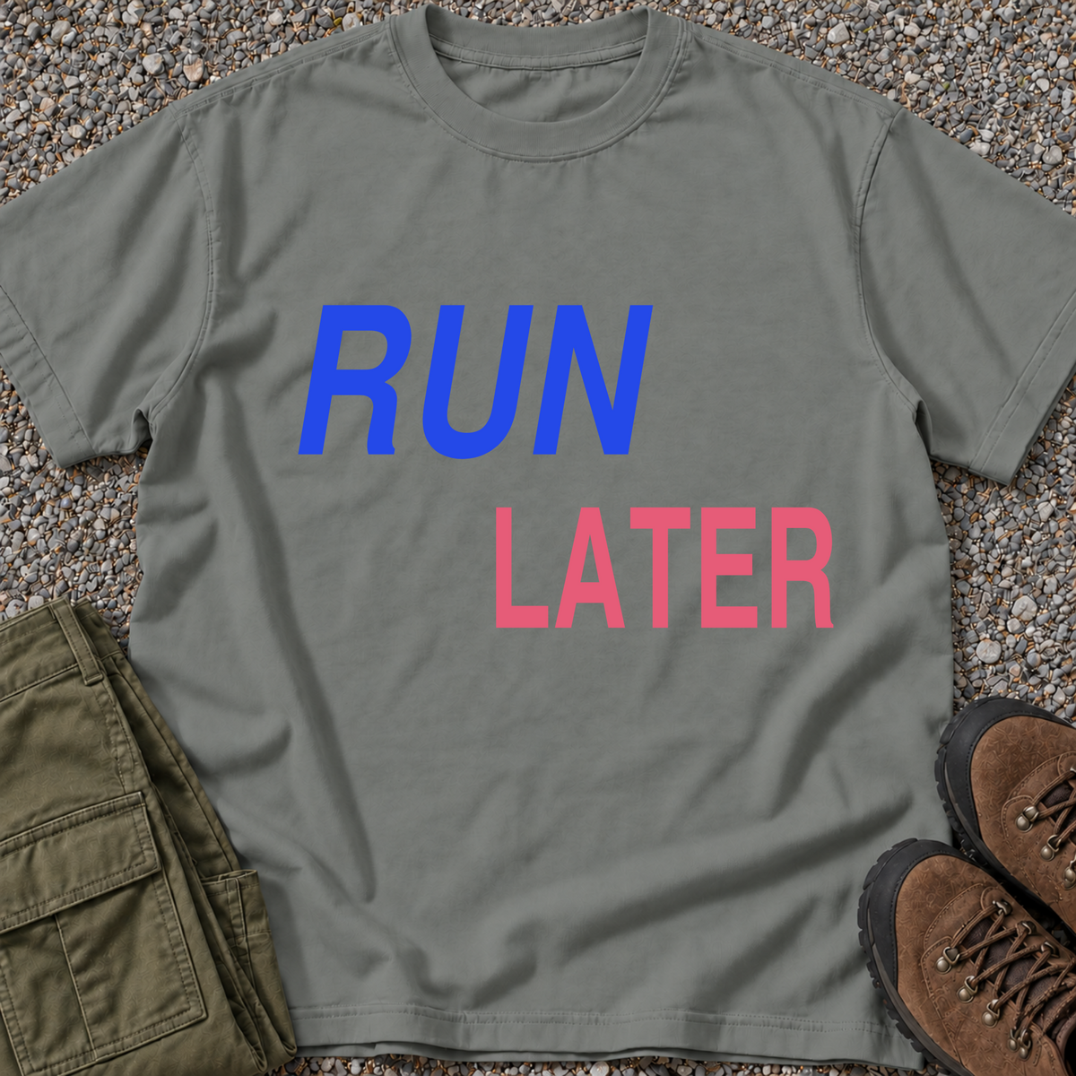 Run Later T-shirt in Grey