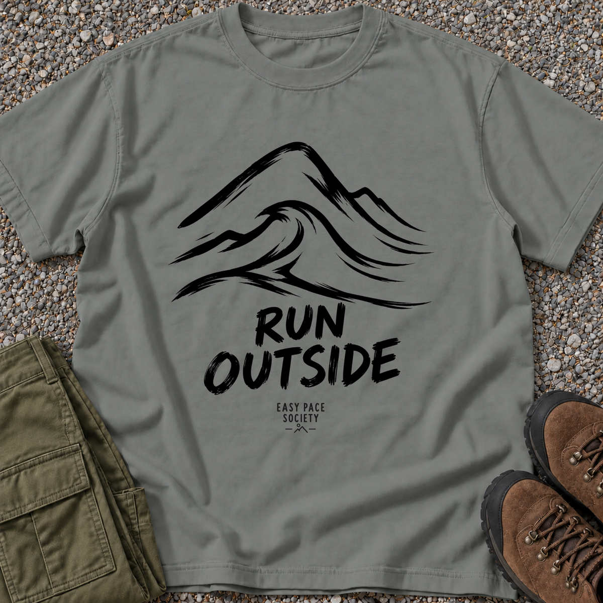 Run Outside T-shirt in Grey