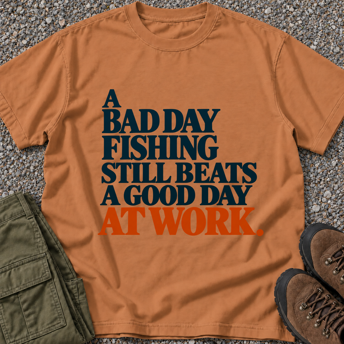 A Bad Day Fishing T-shirt in Yam