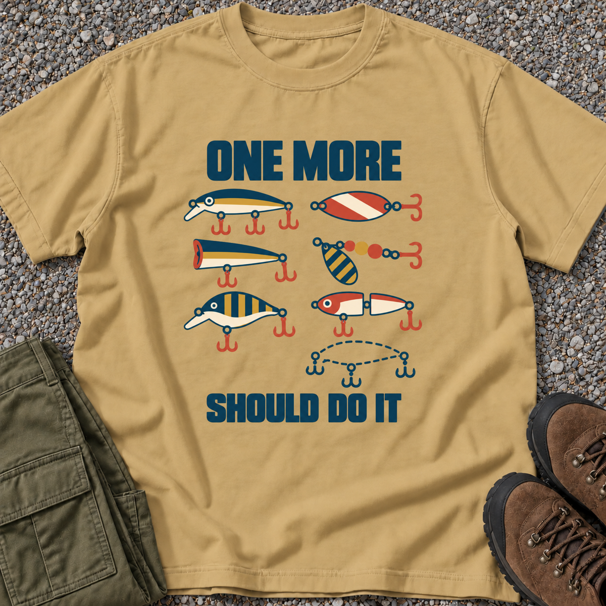 One More Should Do It Fishing T-shirt in Mustard [Drive 1i6Mo_otQB5m-0ynVe2o1eCRDcedQBzr3]