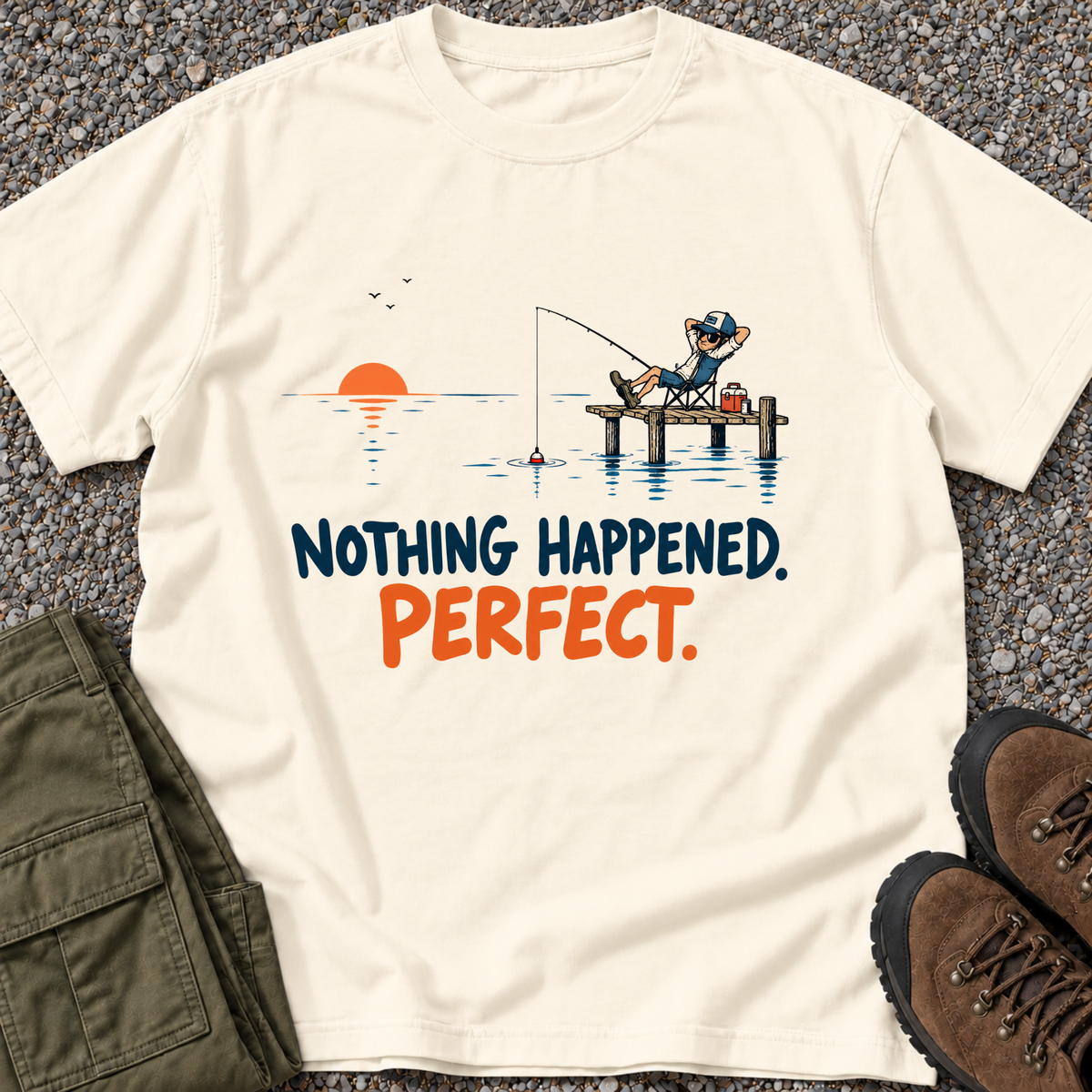 Nothing Happened. Perfect. Fishing T-shirt in Ivory [Drive 1pIL8g0ZEm_IwewmLAT050hO8k3beGLd8]