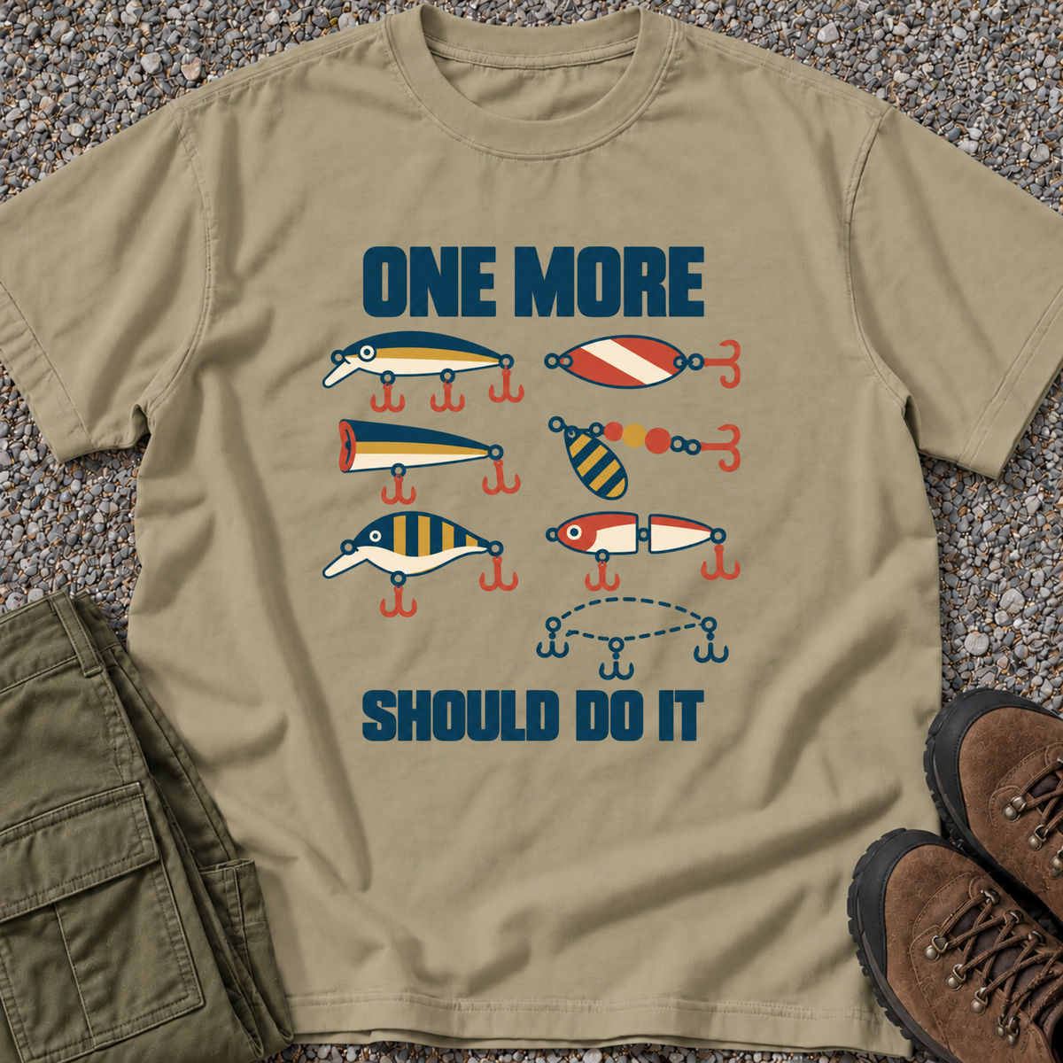 One More Should Do It Fishing T-shirt in Khaki [Drive 1B4EmELd40LnZNCSSFZ_WHRX2v1B0yOII]